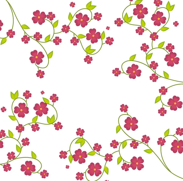 Fleurs et design floral — Image vectorielle