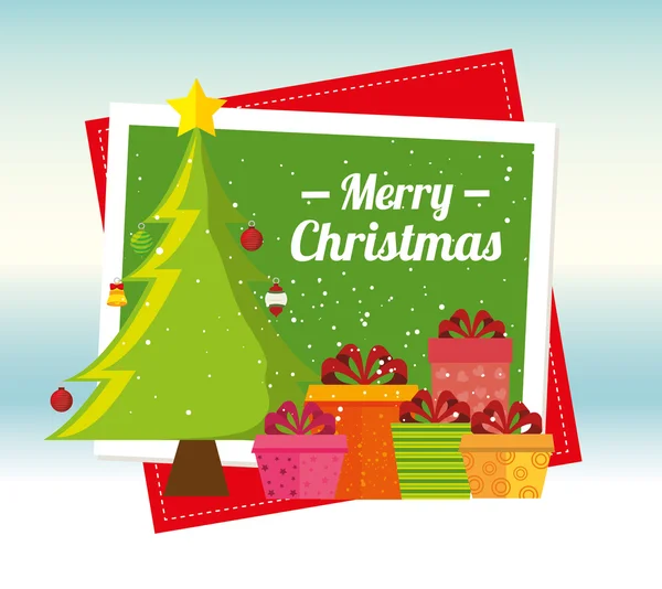 Merry christmas card design — Stock Vector