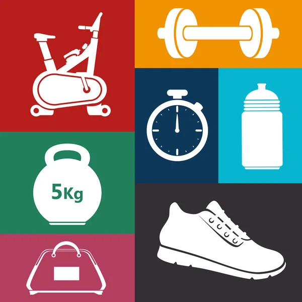 Conception de style de vie Gym et fitness — Image vectorielle