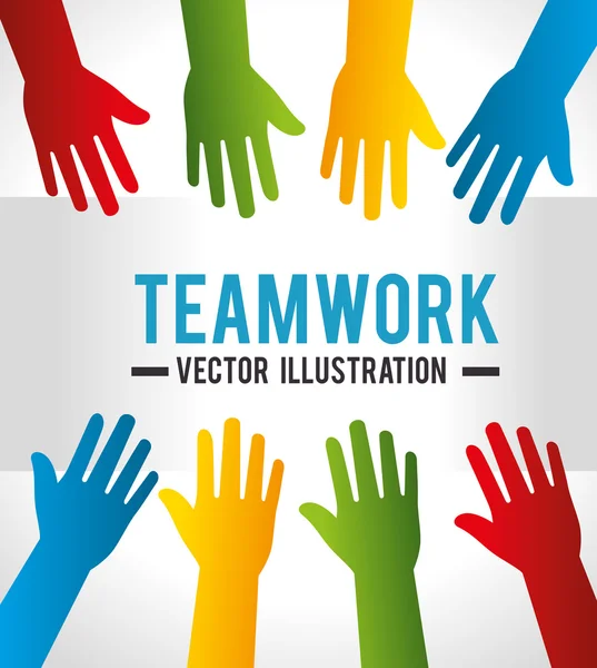 Trabajo en equipo empresarial y liderazgo — Vector de stock