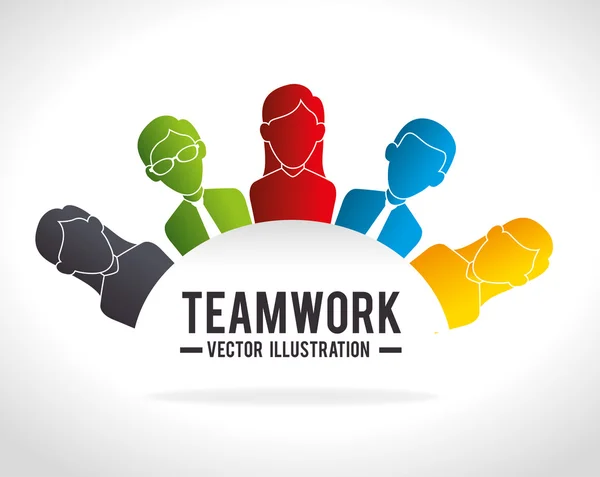 Trabajo en equipo empresarial y liderazgo — Vector de stock