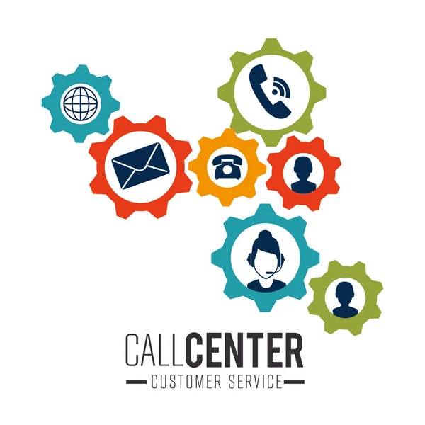 Call center en technische ondersteuning — Stockvector