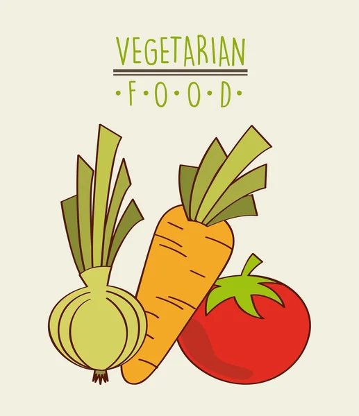 纯素食食品设计 — 图库矢量图片