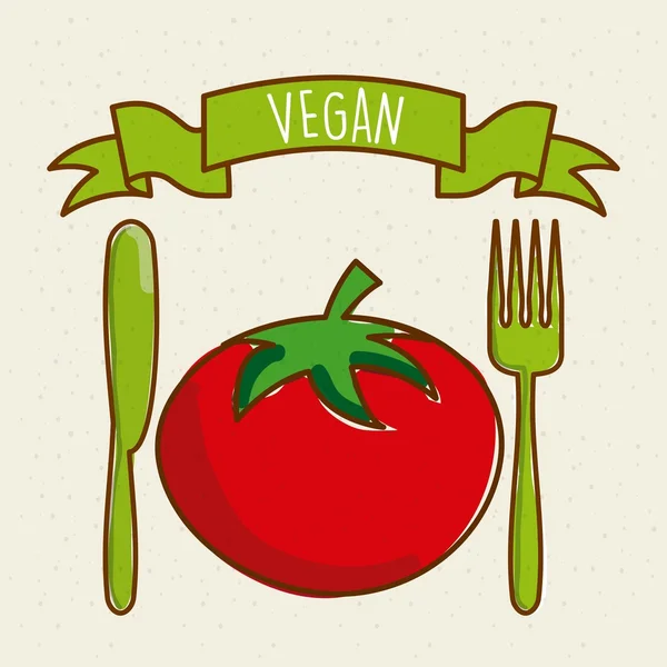 Veganes Lebensmitteldesign — Stockvektor