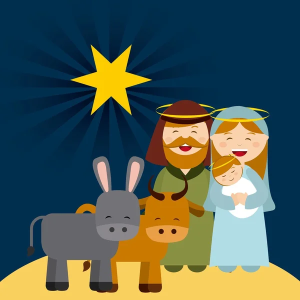 Personajes del pesebre de Navidad — Vector de stock