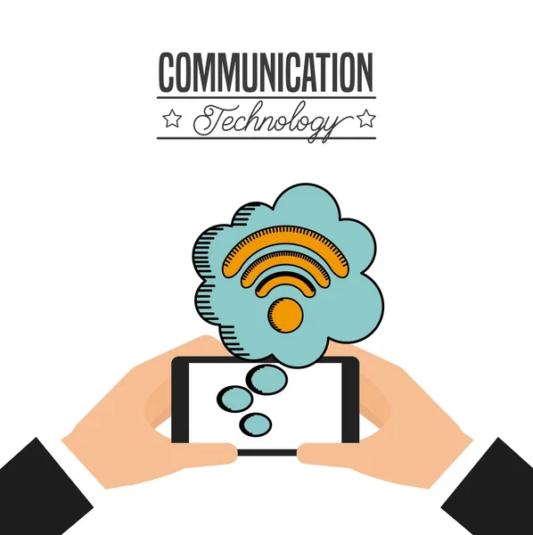 Design de tecnologia de comunicação —  Vetores de Stock