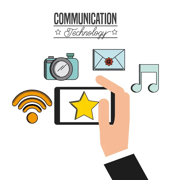 Design de tecnologia de comunicação — Vetor de Stock