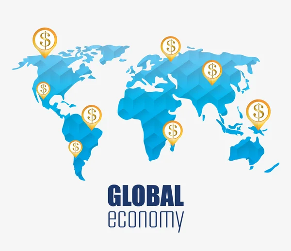 Ikonu globální ekonomiky a podnikání — Stockový vektor