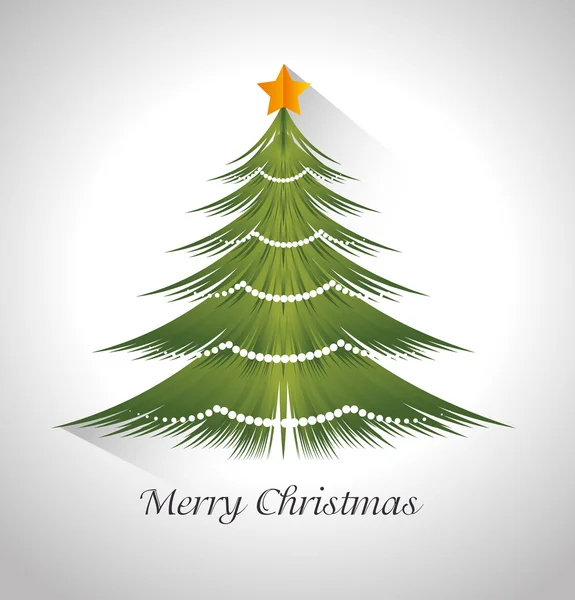 Весела різдвяна листівка з сосною деревом — стоковий вектор
