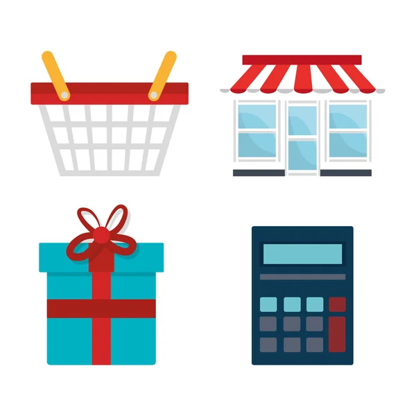 E-commerce, winkelen en marketing ontwerp. — Stockvector