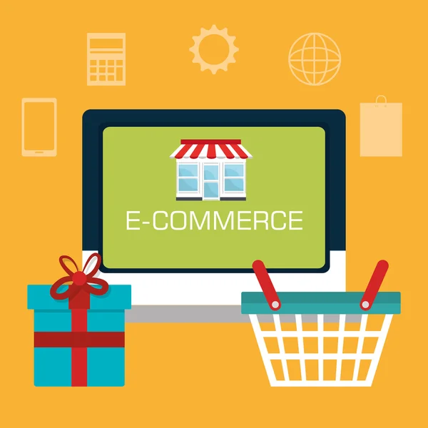 E-commerce, zakupy i obrotu projekt. — Wektor stockowy