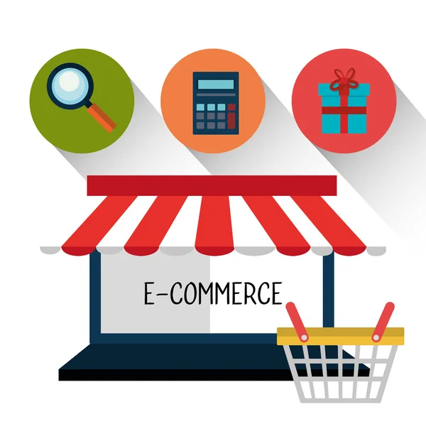 E-Commerce, Shopping und Marketing-Design. — Stockvektor