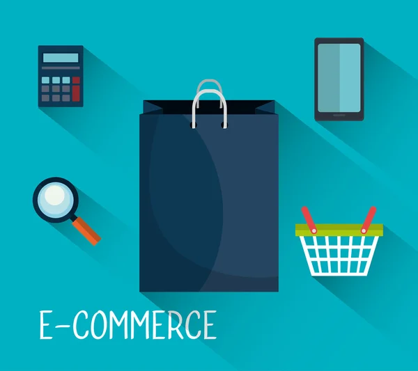 E-Commerce, Shopping und Marketing-Design. — Stockvektor