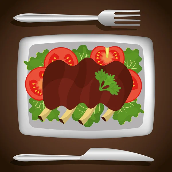 Voedsel en gastronomie grafisch ontwerp. — Stockvector