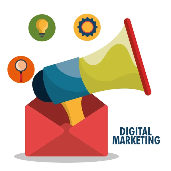 Digitale marketing grafisch ontwerp. — Stockvector