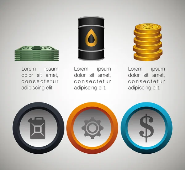 Diseño infográfico de precios del petróleo — Archivo Imágenes Vectoriales