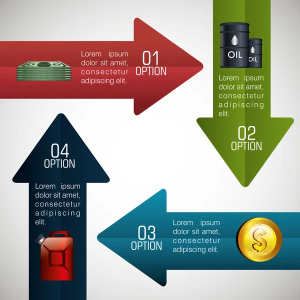 Preço do petróleo design infográfico — Vetor de Stock