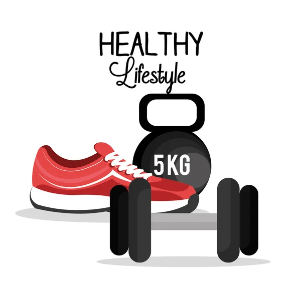 Fitness healthty lifestyle design — Stock Vector