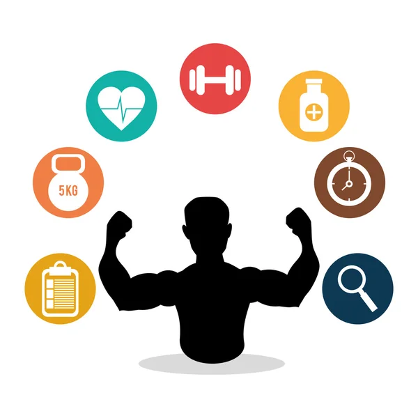 健身 healthty 生活方式设计 — 图库矢量图片