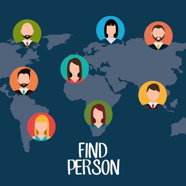 Trouver une personne pour la conception de possibilités d'emploi — Image vectorielle