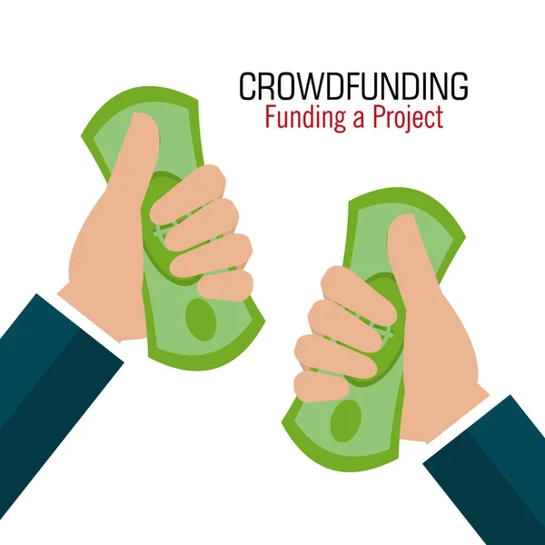 Crowdfunding icono de diseño . — Archivo Imágenes Vectoriales