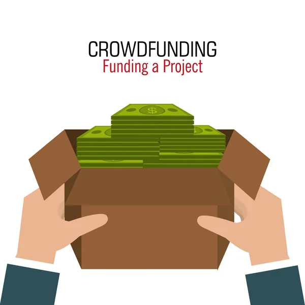 Crowdfunding icona di design . — Vettoriale Stock
