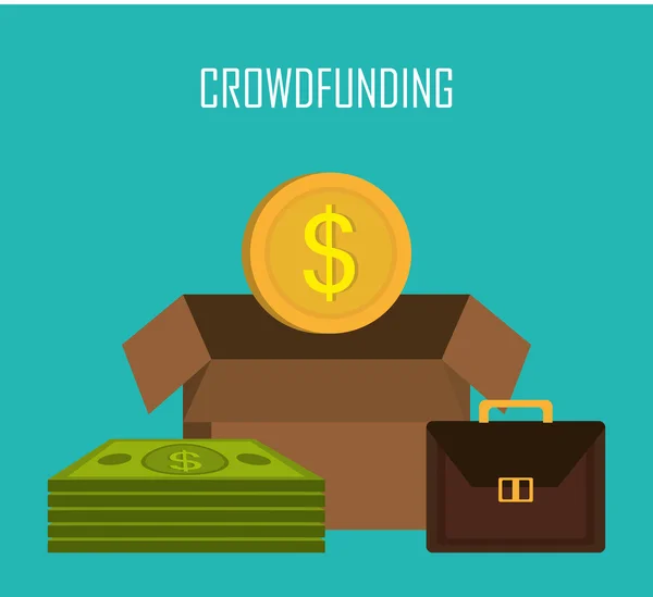 Crowdfunding ikona designu. — Wektor stockowy