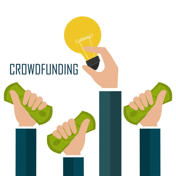 Crowdfunding icono de diseño . — Archivo Imágenes Vectoriales