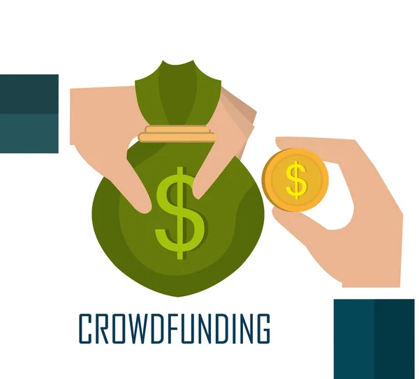 Crowdfunding ikony designu. — Stockový vektor