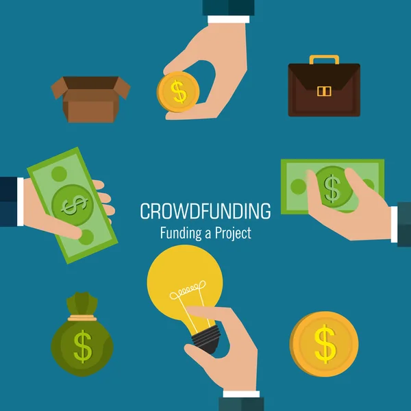 Crowdfunding pictogram ontwerp. — Stockvector