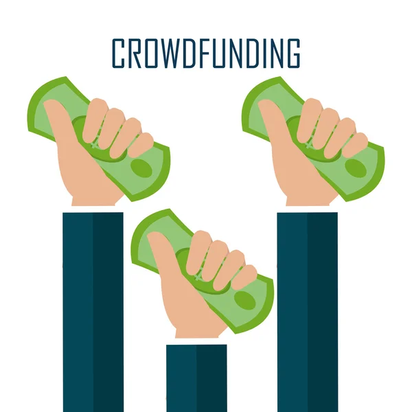 Crowdfunding icona di design . — Vettoriale Stock