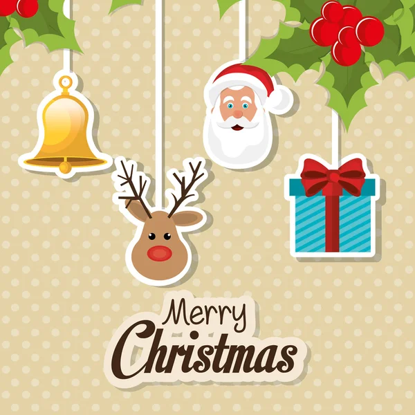 Merry christmas colorful card — Stock Vector