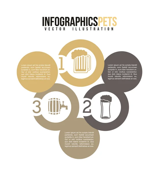 Infographics bira tasarım — Stok Vektör