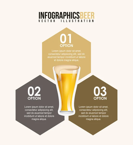Infografica birra design — Vettoriale Stock