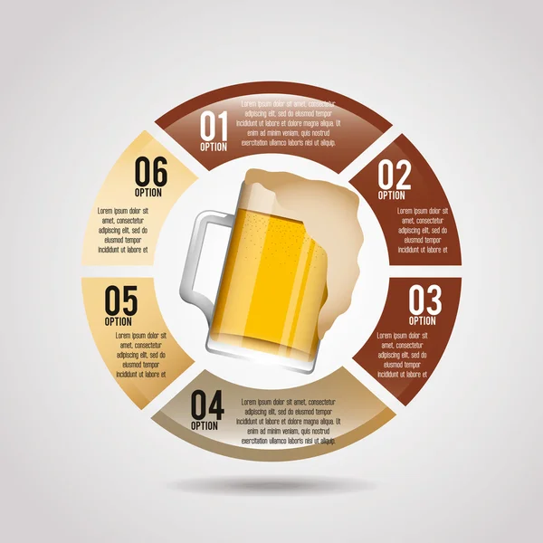 Infografiki piwo projekt — Wektor stockowy
