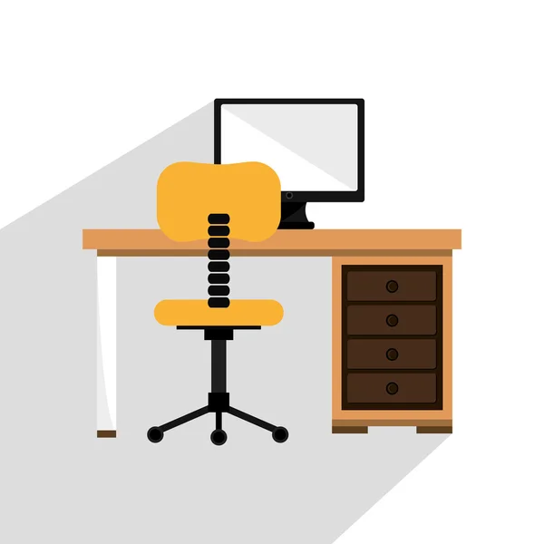 Bureau intérieur lieu de travail — Image vectorielle