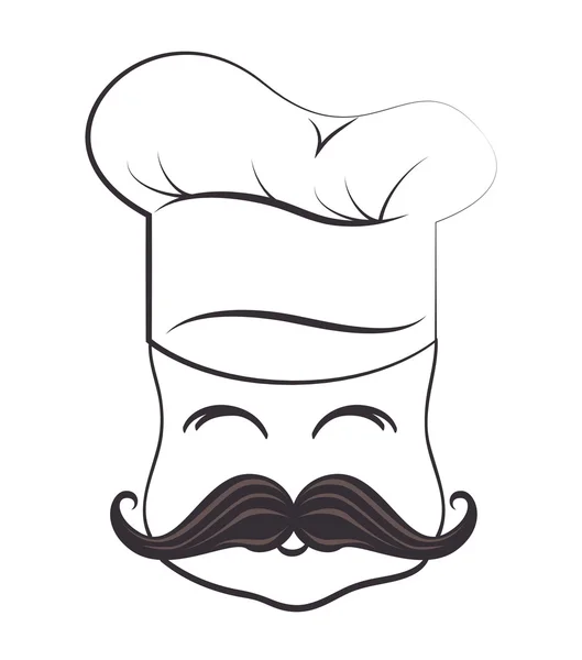 Chef funny cartoon face — Stock Vector