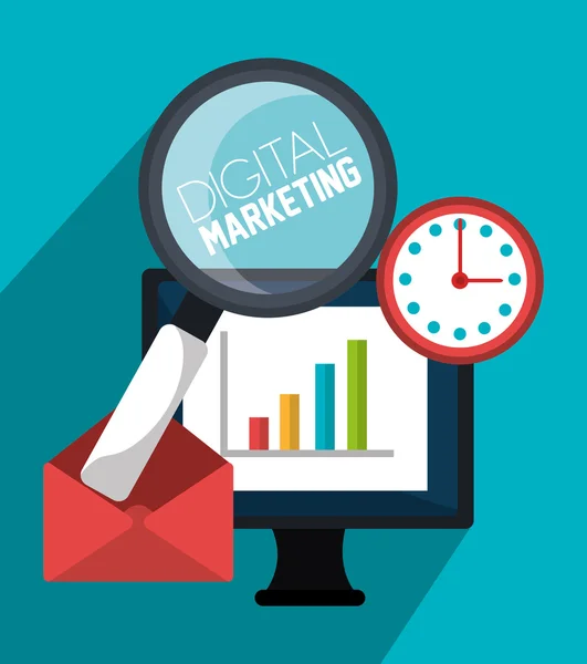 Digitale marketing of online marketing — Stockvector