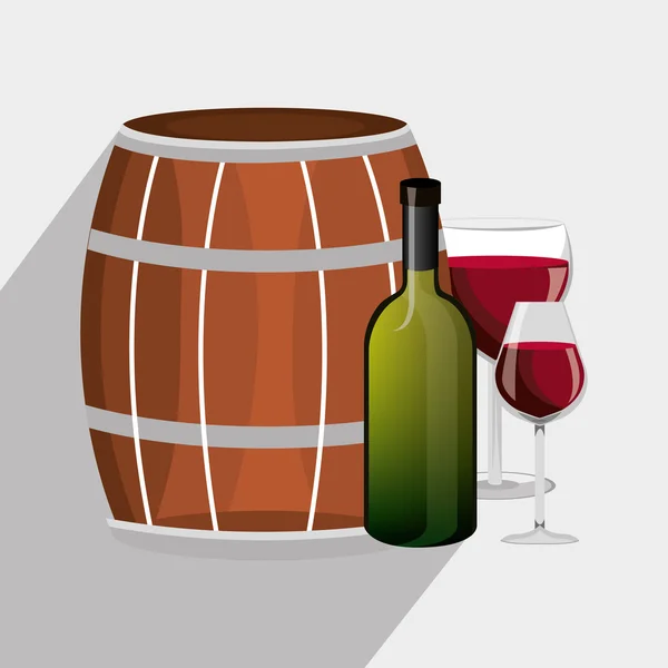 Vino bebida diseño gráfico con iconos — Archivo Imágenes Vectoriales