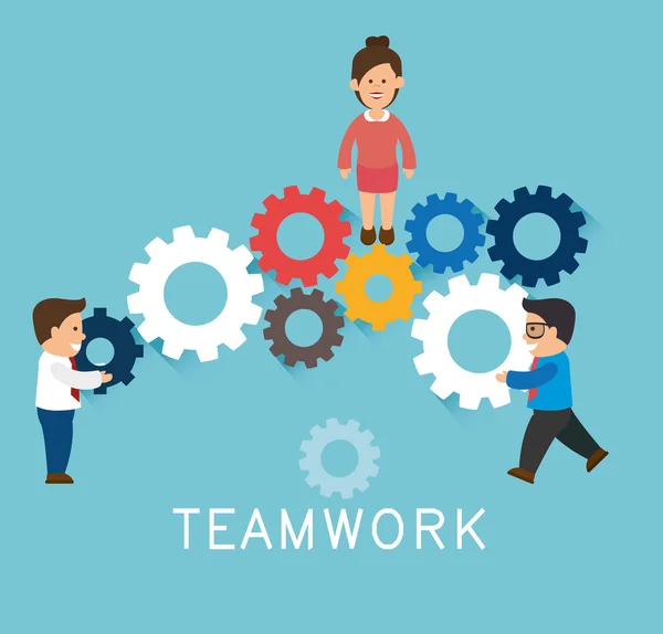 Unterstützung der Teamarbeit und Führung — Stockvektor