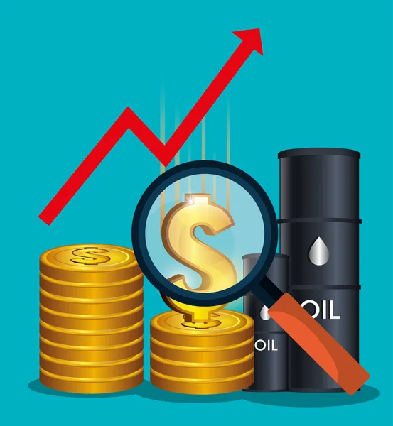 Petrol fiyatları ve sanayi — Stok Vektör