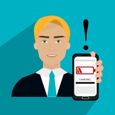 Hareket eden smartphone pil grafiği