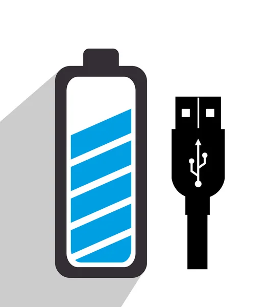 Batteri laddning smartphone design — Stock vektor