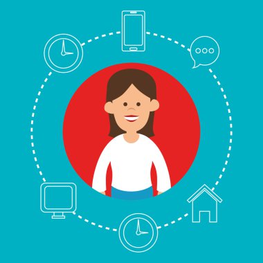 Sosyal medya karikatür grafik