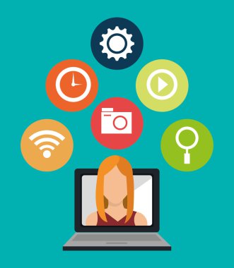 Sosyal medya karikatür grafik