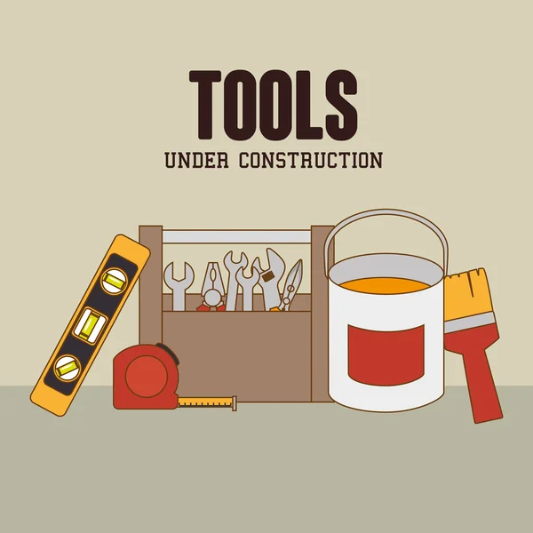 Konstruktionen und Werkzeuge Themendesign. — Stockvektor