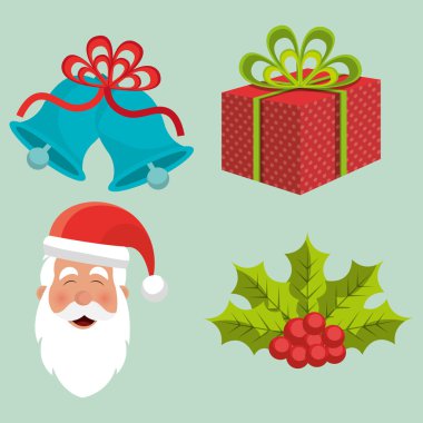 Neşeli Noel renkli kart tasarımı