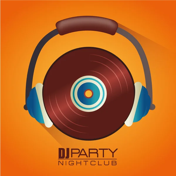 Zene dj party téma — Stock Vector