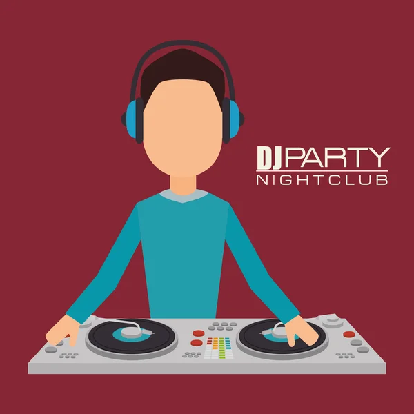 Musik DJ Party Thema — Stockvektor