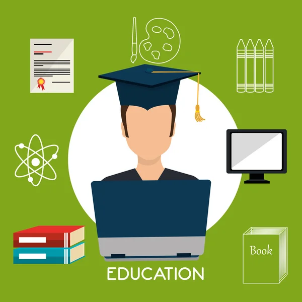 Online learning education graphic — Stock Vector